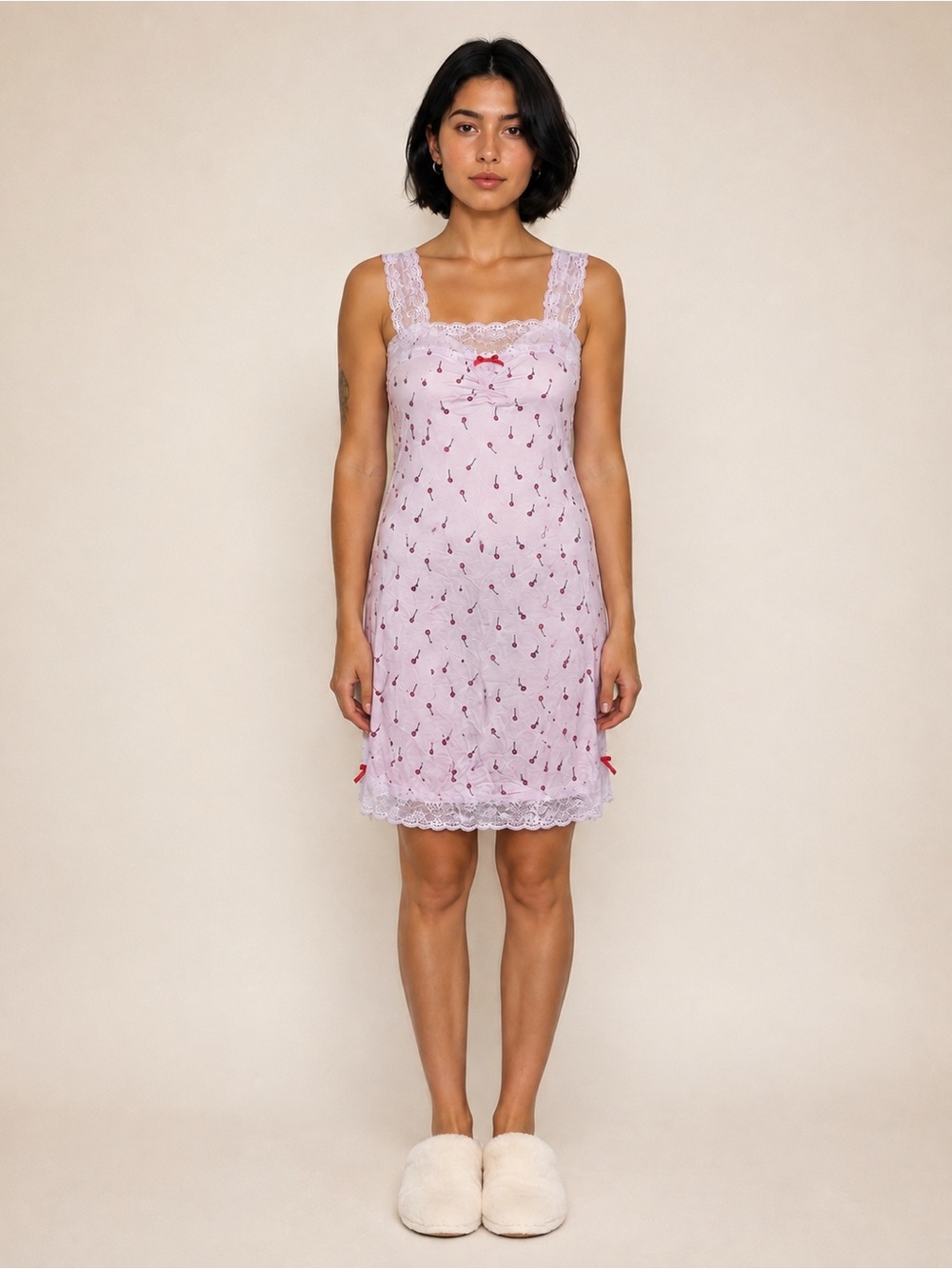 Honeydew Intimates Lilac Floral Lace-Trim Chemise Whimsical Romantic Lounge